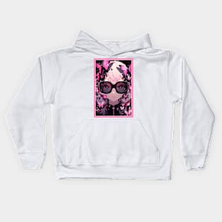 Aesthetic Anime Girl Pink Rosa Black | Quality Aesthetic Anime Design | Chibi Manga Anime Art Kids Hoodie